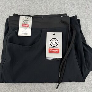 New Wrangler All Terrain Gear Shorts Mens 40 Black Pull On 9" Outdoor Hiking